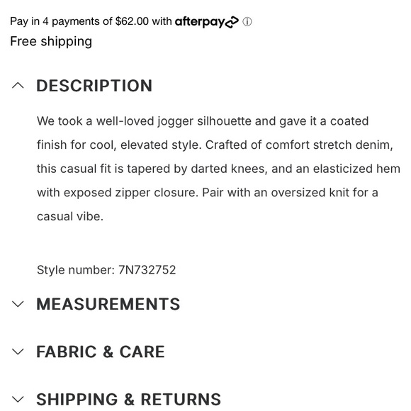 7 for All Mankind Darted Waxed Joggers - Picture 14 of 14